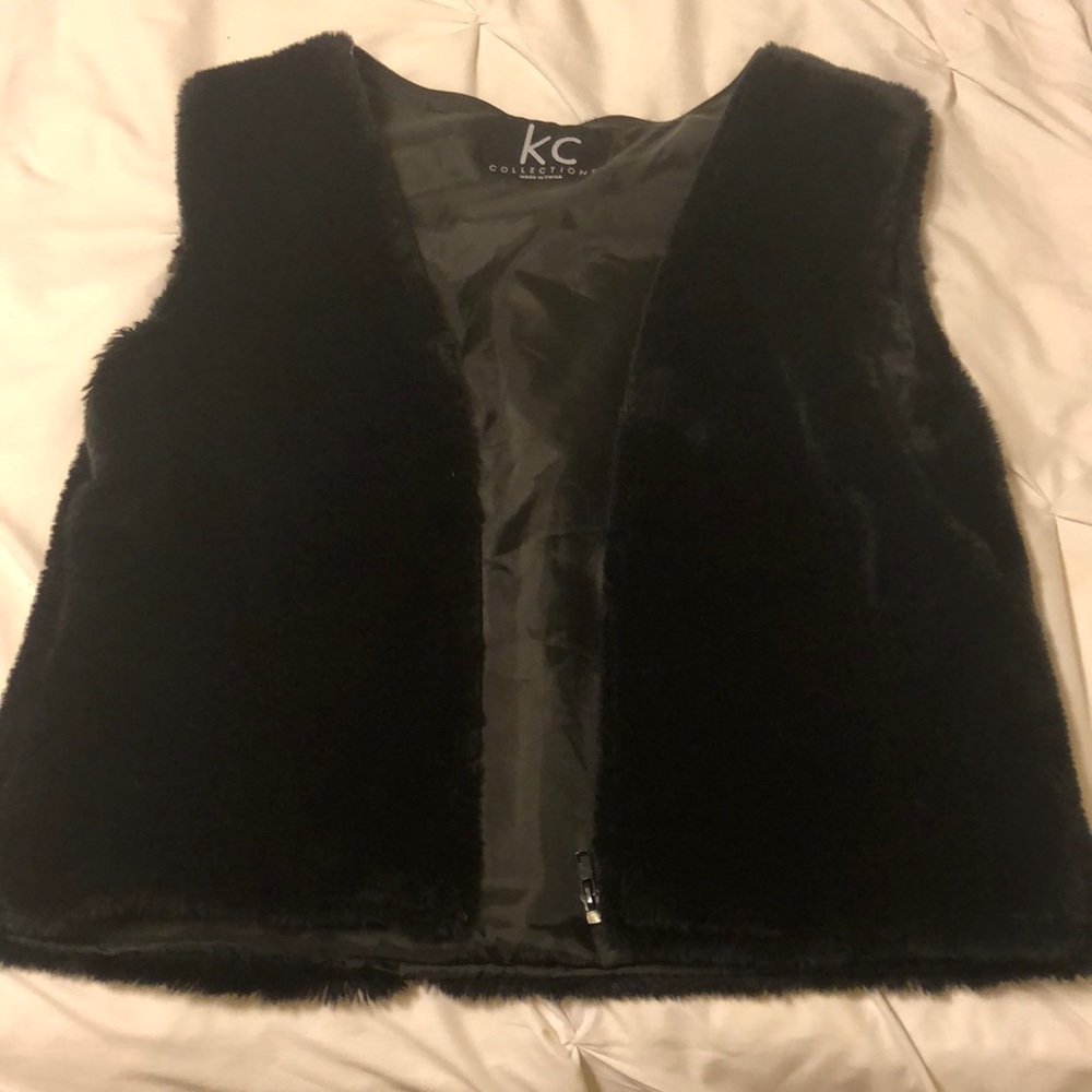 Black fur vest